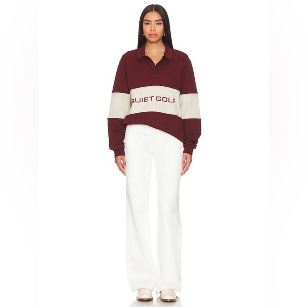 NWT $120 QUIET GOLF QUIET GOLF SPORT POLO SHIRT BURGUNDY
